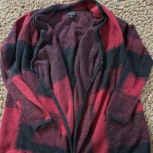 Lucky Brand red and black cardigan sweater